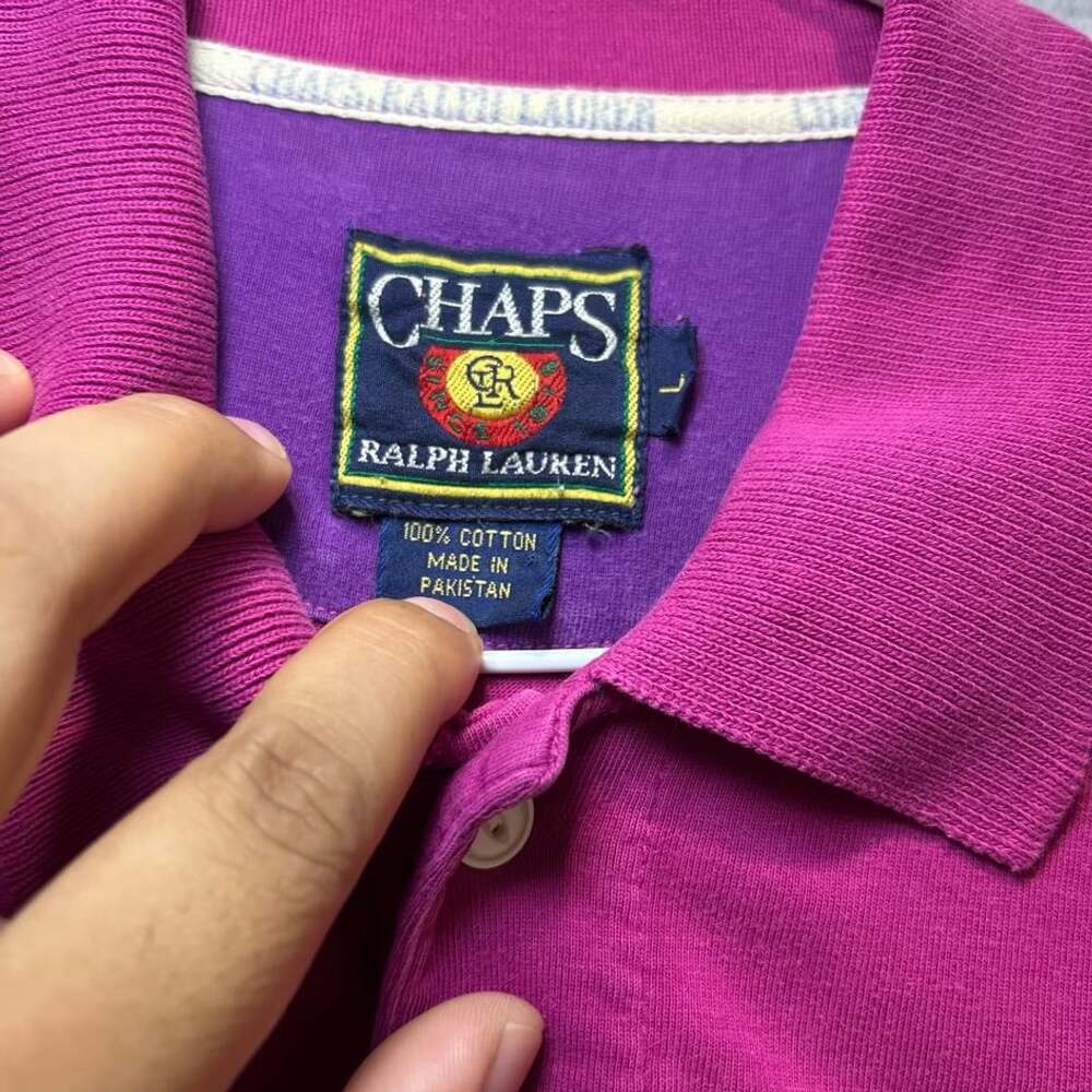 Vintage Chaps X Ralph Lauren Men’s Magenta Polo 100% Cotton, Size L